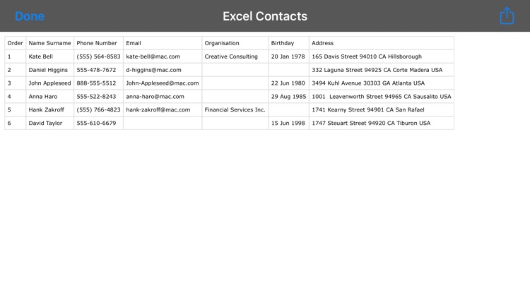 Excel Contacts screenshot-9