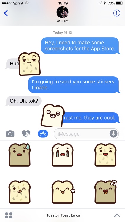 Toastoji Kawaii Toasted Bread Emoji Stickers