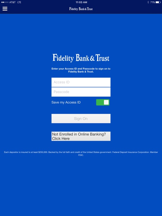 Fidelity Bank & Trust for iPad