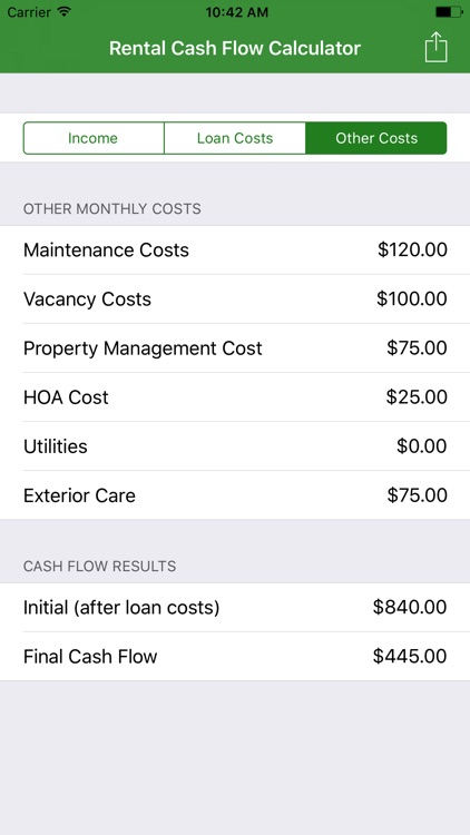 Rental Cash Flow Calculator