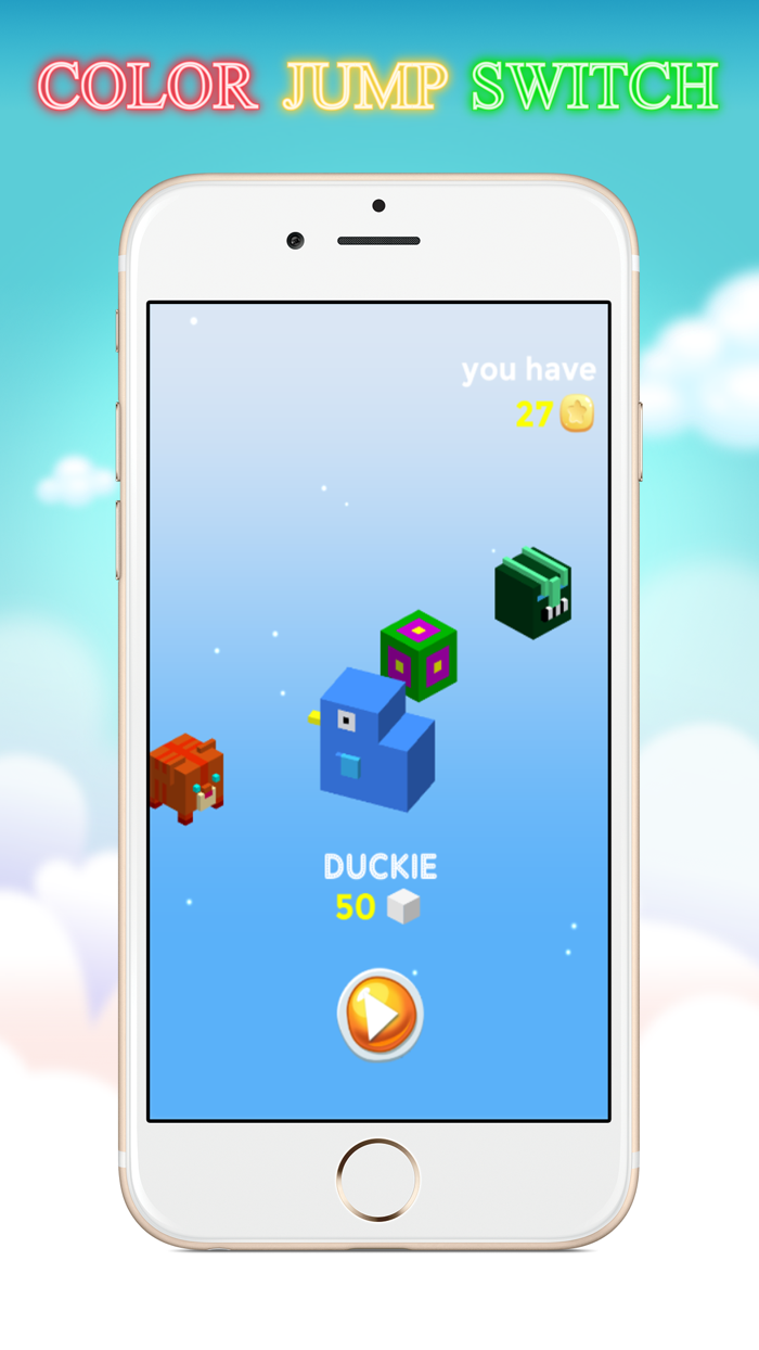 色のジャンプスイッチスワップBlockyロードローリングスカイ