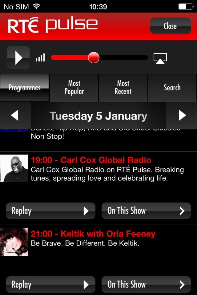 RTÉ Radio Player screenshot 4