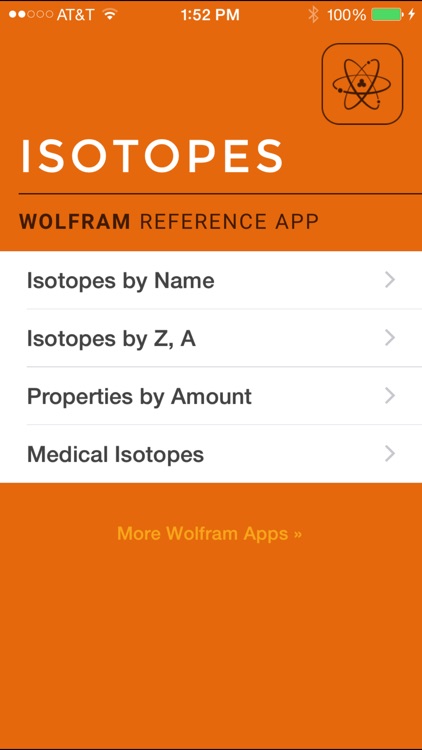 Wolfram Isotopes Reference App