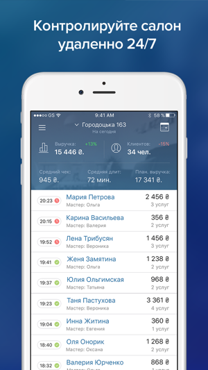 BloknotApp Boss - статистика салона крас