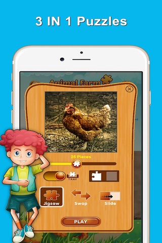 Farm Animal For Kids Sliding Jigsaw Puzzle screenshot 2