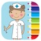 Draw Nurse Coloring Page Game For Children