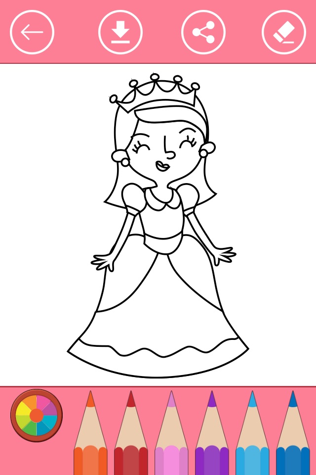 Princess Coloring Book for Girls: Learn to color screenshot 2