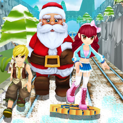 Subway Santa Running : Princess Train Surfers