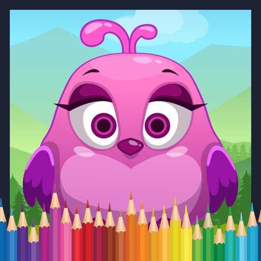 Bird Coloring Book - cartoon color pages game Icon