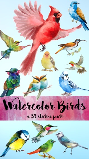 Watercolor Birds Sticker Pack(圖1)-速報App