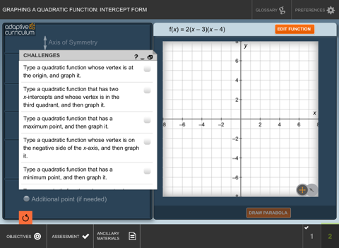 Graph Quad Func:Intercept Form screenshot 3