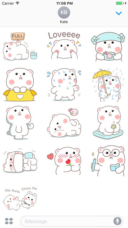 Jasper The Cute Fat Bear English Stickers