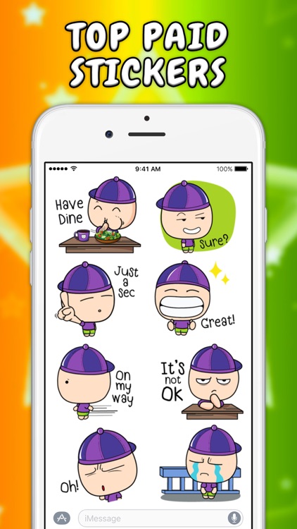 Grumpy Guy Stickers by Yerzhan Tleuov