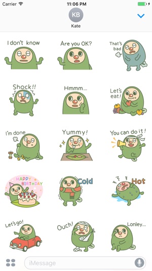 Cyril The Cute Green Monster English Stickers(圖2)-速報App