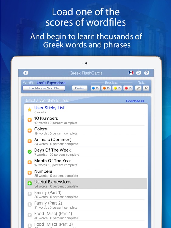 Learn Greek FlashCards for iPad
