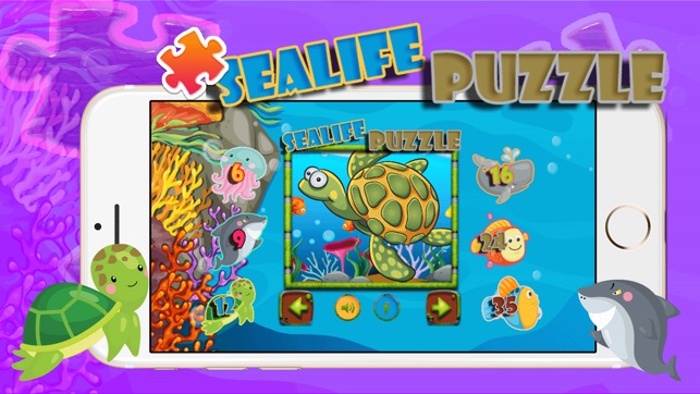 Sealife Cartoon jigsaw kids puzzle games(圖2)-速報App