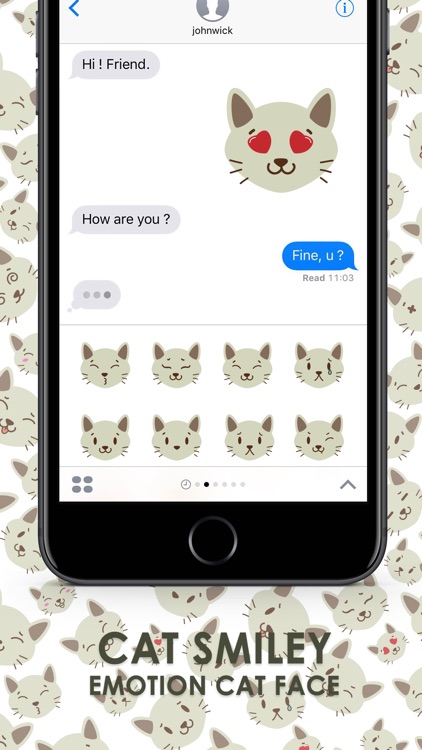 Smiley Cat Feeling Ver.3 Stickers for iMessage