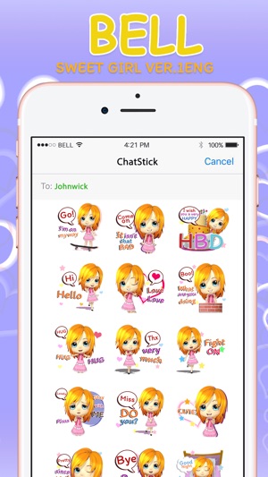 CrazyBell1 Eng Stickers for iMessage