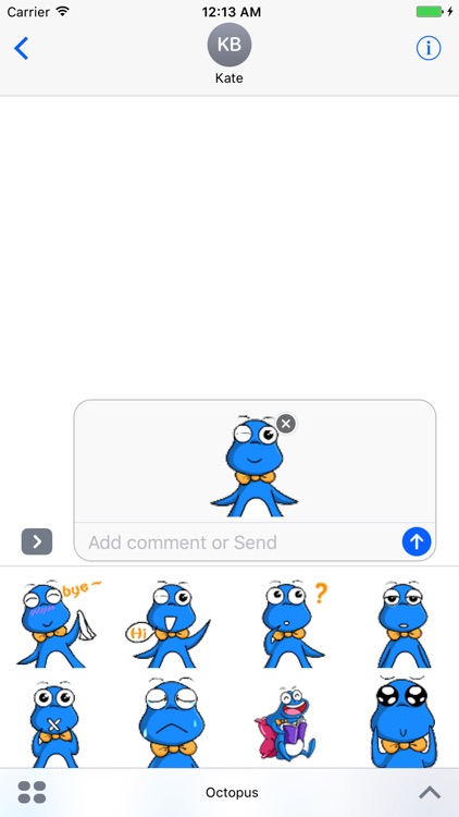Animated Octopus Smile Stickers