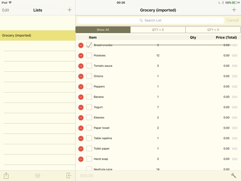 Tiny Shopping List screenshot 2