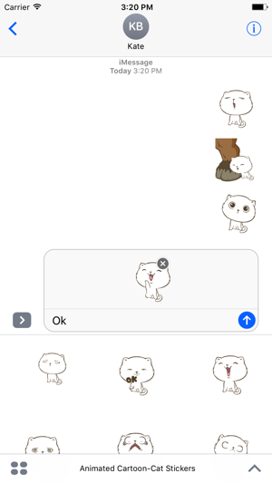 Animated Cartoon-Cat Stickers For iMessage(圖3)-速報App