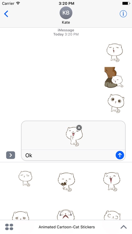 Animated Cartoon-Cat Stickers For iMessage screenshot-2