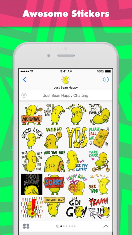 Just Bean Happy Chatting stickers for iMessage