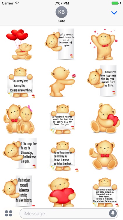 Valentine Bear Stickers