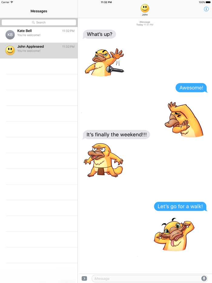 Cute Platypus Stickers