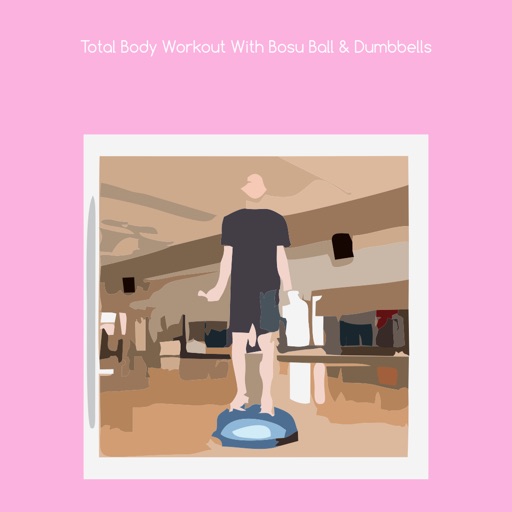 Total body workout with bosu ball and dumbbells icon