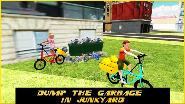 Kids Riding Garbage Bicycle & Biker Simulator 3d screenshot-3