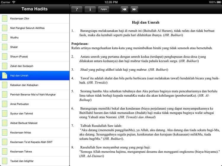 Paket Hadits for iPad screenshot-4