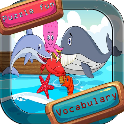 Sea animal vocabulary games puzzles for kids