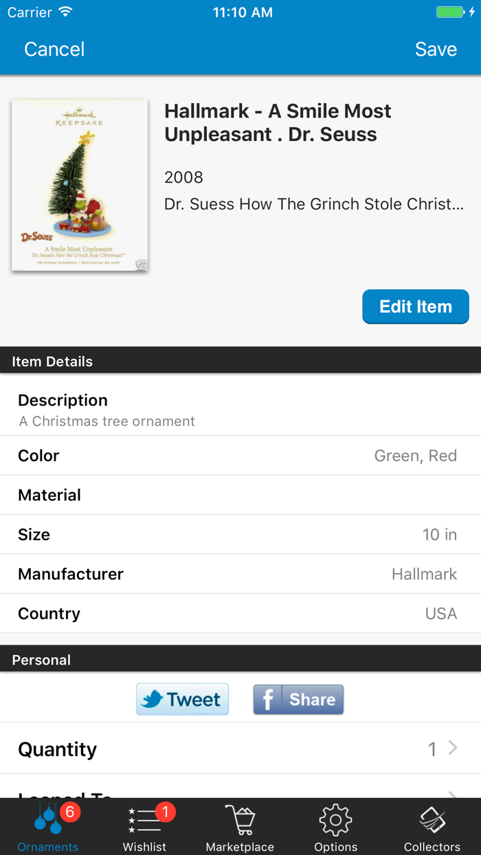 Christmas Ornament Collector