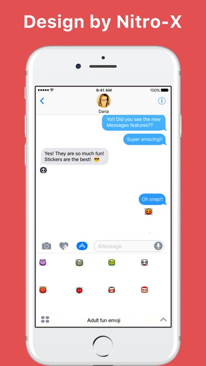 Adult fun emoji stickers by Nitro-X for iMessage