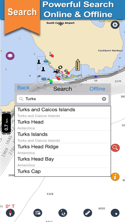 Turks & Caicos Is. Boaters Map