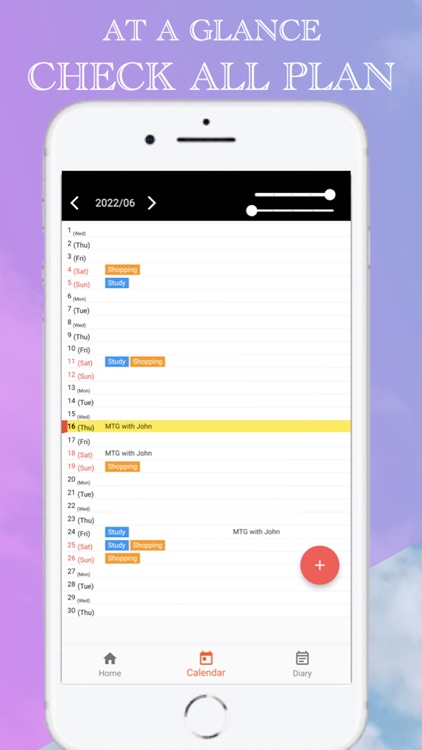 List calendar - Calendar app