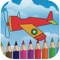 Learn to coloring jet plane with Sky airplane coloring book for kids games, This app store many plane type for painting and drawing