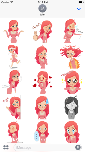 Pink Girl Mia Stickers - Valentine's Day(圖3)-速報App