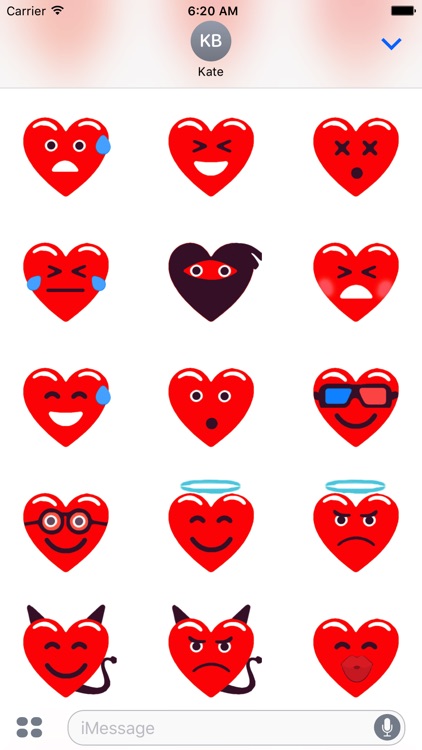 Heart Red Love Emojis Stickers for iMessage