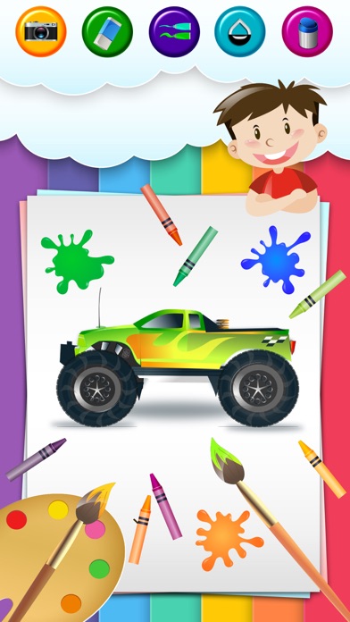 How to cancel & delete Coloring page- monster truck for kids from iphone & ipad 2