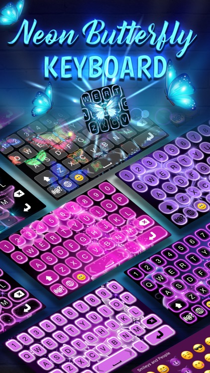 Neon Butterfly Keyboard