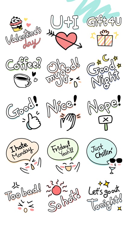 Cute doodles & hand written stickers