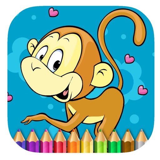 Coloring Page Monkey Game For Kids Edition iOS App