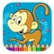 Coloring Page Monkey Game For Kids Edition