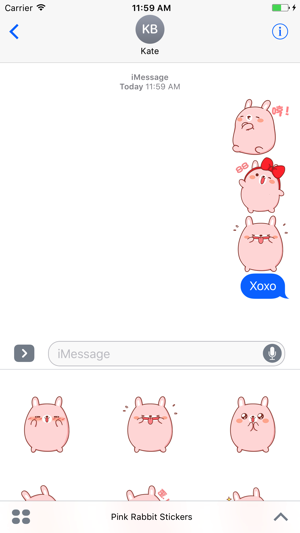 Pink Rabbit Stickers For iMessage(圖4)-速報App