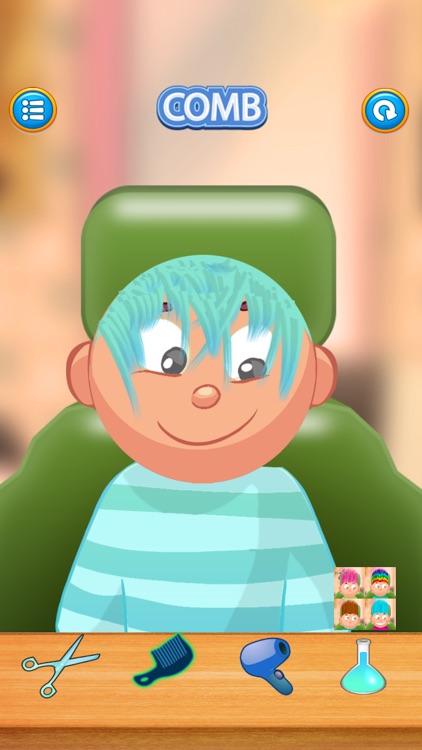 Child game / Cut light blue hair