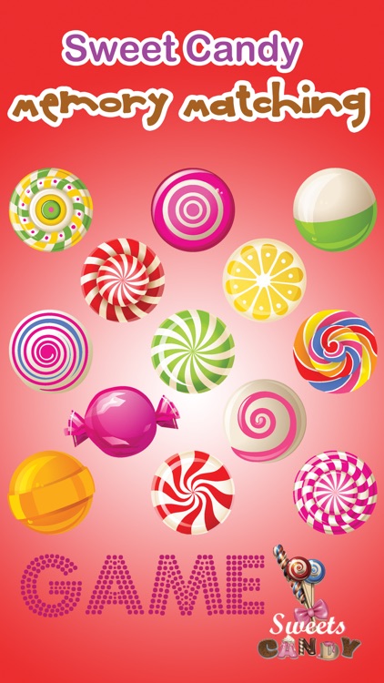 Sweet Candy Memory Matching Game Kids Toddlers