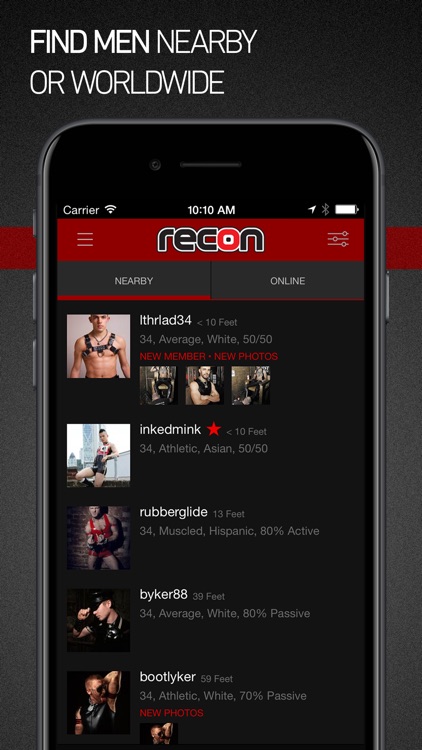Recon - gay fetish profiles. Men, leather and more