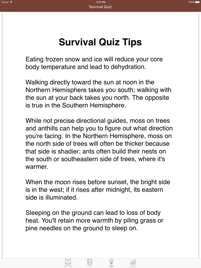 survival quiz